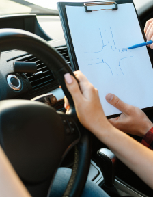 Behind the wheel